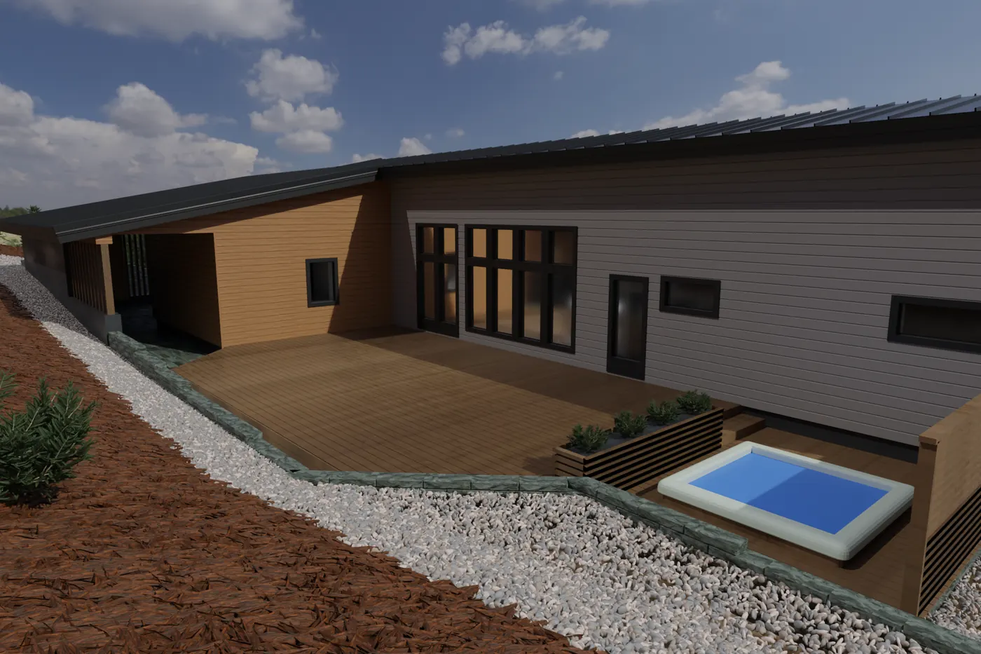 3D-renderöinti terassista